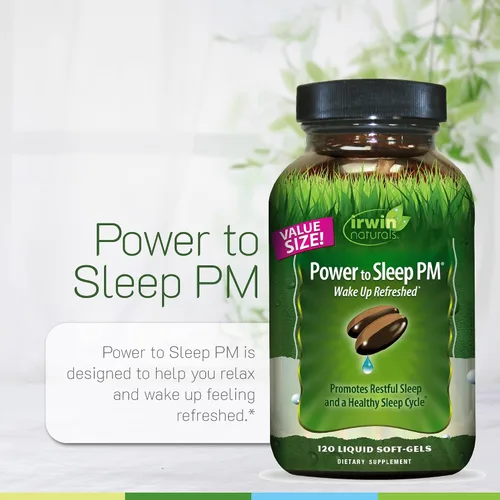 Vista 5 de Irwin Naturals Power to Sleep PM – Ayuda natural para dormir con melatonina, Ashwagandha, valeriana, GABA y L-teanina – Promueve la relajación
