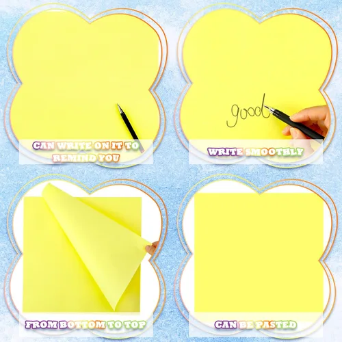 Vista 4 de Notas adhesivas grandes de 11 x 11 pulgadas, papel adhesivo grande, 6 colores surtidos, bloc de notas para cuaderno de pared, oficina, rosa