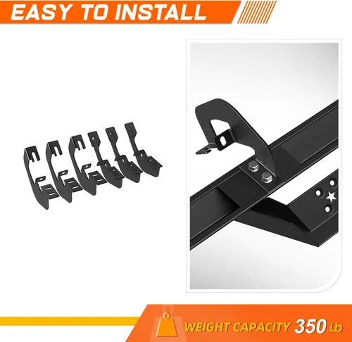 Vista 5 de Estribos de barras Nerf de 2.75 pulgadas, color negro, compatibles con Chevy Silverado/GMC Sierra Extended Cab (par)