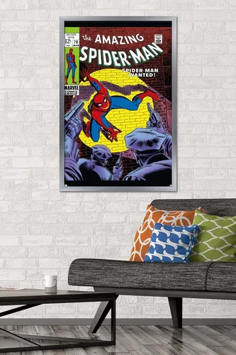 Vista 15 de Marvel Comics Amazing Spider-Man #70 - Póster de pared, 22.4 pulgadas de largo x 14.7 pulgadas de ancho, versión enmarcada de madera de granero