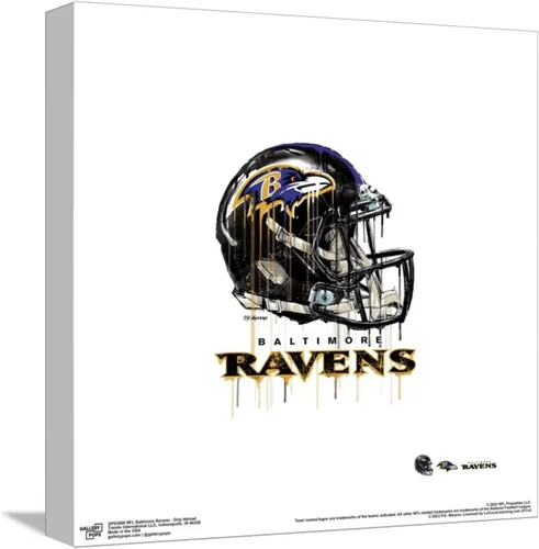 Vista 10 de Trends International Gallery Pops NFL Baltimore Ravens - Póster de pared con casco de goteo, 12.00 x 12.00 pulgadas, versión de marco negro