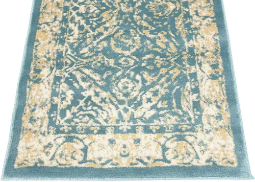 Vista 6 de Unique Loom Oslo Collection - Alfombra tradicional botánica verde azulado (3 x 13 pies)