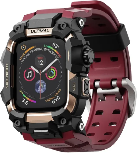 Vista 34 de ULTIMAL Funda Resistente con Correa para Apple Watch 44mm, Compatible con Apple Watch Series SE 3/SE 2/SE Generation/6/5/4, Funda Táctica Antigolpes