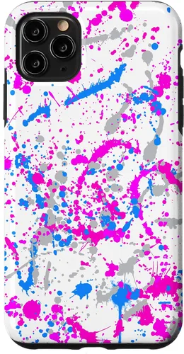 Vista 13 de iPhone 16 Rosa + Azul + Gris Blanco Patrón de salpicaduras de pintura