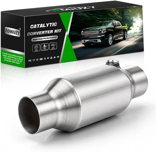 Vista 9 de Convertidor catalítico frontal universal de alto flujo de entrada y salida de 2.5 pulgadas, ajuste directo con puerto O2 (compatible con EPA)