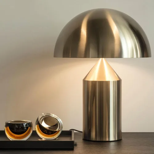 Vista 8 de Lámpara de mesita de noche en forma de hongo Meefad, lámpara de mesa moderna con base pesada, luz nocturna en forma de cúpula, lámpara de acento