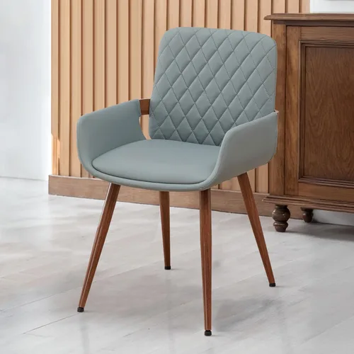 Vista 15 de LUNLING Sillas de Comedor Modernas de Mediados de Siglo de Cuero Sintético, Sillas con Asiento Tapizado y Patas de Metal, Silla de Cocina de Cuero