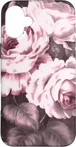 Vista 22 de iPhone 16 Vintage Classic Rose Flower Pattern in Pink Case
