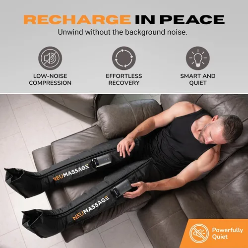 Vista 9 de Sistema de recuperación de masaje de compresión de pierna profesional NEUMASSAGE Botas de recuperación de aire recargables inalámbricas