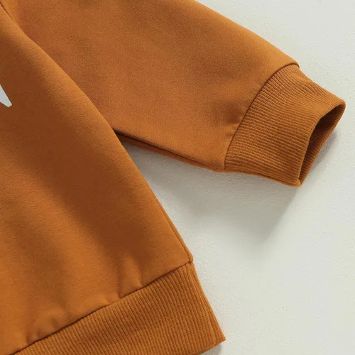 Vista 5 de Madjtlqy Conjunto de ropa de Halloween para bebé niña con estampado de calabaza con estampado de calabaza, camiseta de manga larga + pantalones