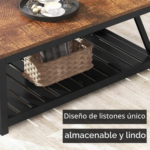Vista 5 de ChooChoo - Mesa de centro de granja de 40 pulgadas con diseño de marco en A para sala de estar