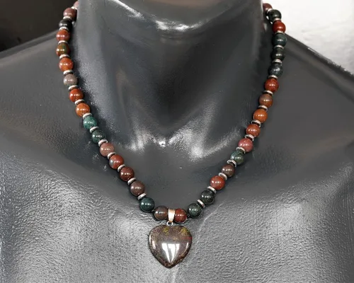 Vista 68 de Colgante de corazón de aventurina natural, Collar de cuentas de aventurina genuina, Collar de piedra verde, Collar de piedras preciosas, Cuentas