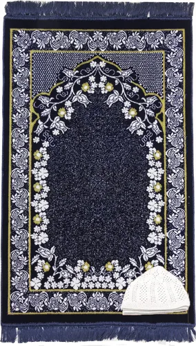 Vista 10 de Modefa Alfombra de oración musulmana de terciopelo de felpa para salah