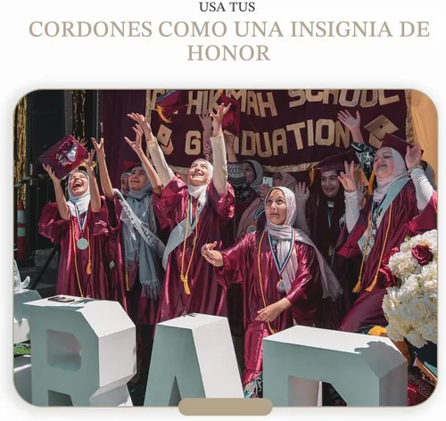 Vista 5 de CLERKMANS Cordón de honor de graduación de oro antiguo Oro envejecido