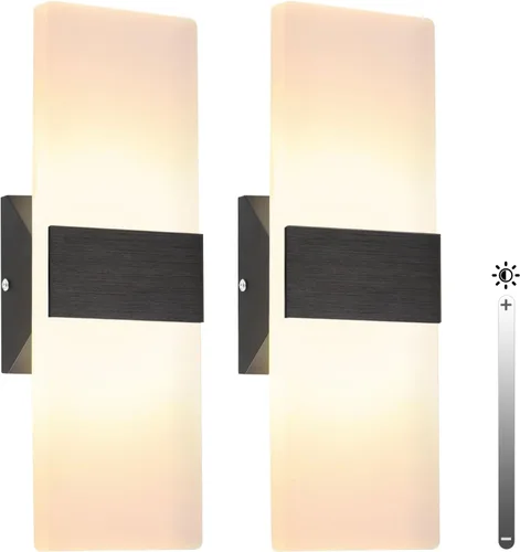 Vista 9 de TRLIFE Apliques de pared regulables, juego de 2 apliques de pared modernos con cableado integrado, luces montadas en la pared de 12W, 6000K, LED
