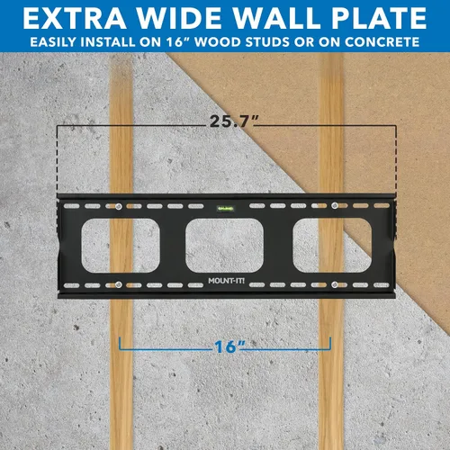 Vista 8 de Marca: MOUNT-IT! Soporte para pared con inclinación, reclinable, muy resistente, universal para televisores de 23 a 37 pulgadas Negro