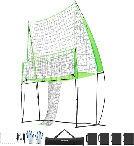 Vista 13 de VEVORAdjustable Height Badminton Net Set for Backyard Beach Lawn, Outdoor Portable Volleyball Net with Carrying Bag, 4 Square Quick Assemble Game