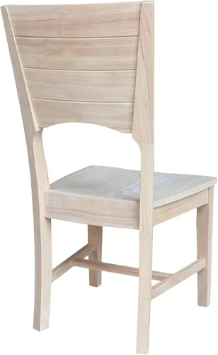 Vista 6 de IC INTERNATIONAL CONCEPTS Canyon Collection - Juego de dos sillas de madera maciza sin terminar