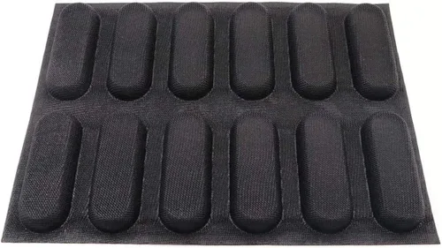 Vista 3 de Molde de pan francés perforado antiadherente de silicona, moldes para perros calientes, forros para hornear, molde de pan