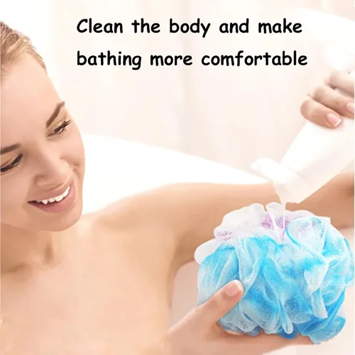 Vista 5 de Esponja de esponja para ducha, esponja para baño, esponja para lavado corporal, de malla, con carbón activado, exfoliante corporal esencial