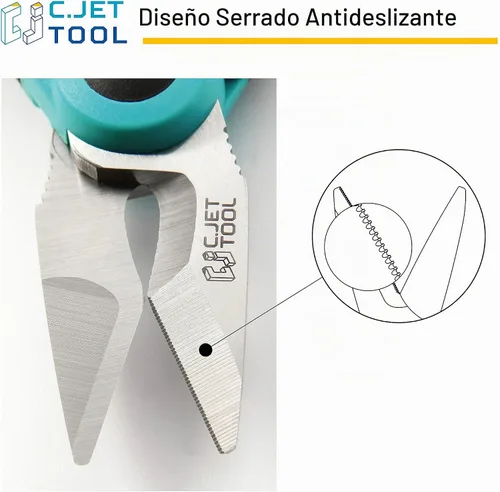 Vista 4 de C.JET TOOL Tijeras de electricista de acero inoxidable de 6 pulgadas para cable blando de cobre de aluminio (turquesa)