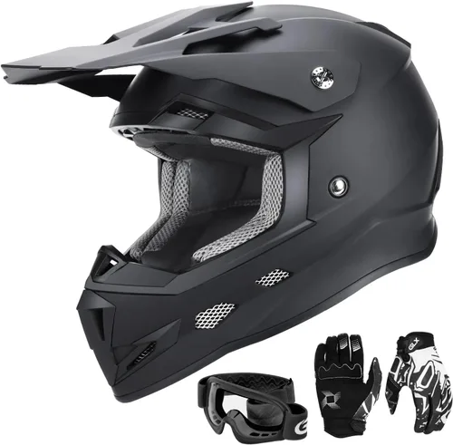 Vista 14 de GLX GX623 Youth ATV & Dirt Bike Helmet Combo, DOT Camouflaje