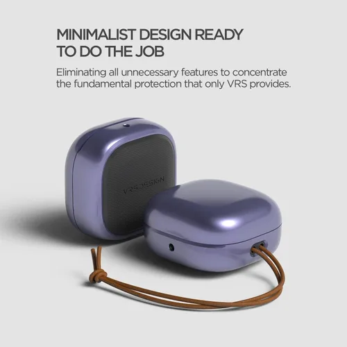 Vista 4 de VRS Design Funda moderna para Galaxy Buds (2023, 2022, 2021, 2020), color morado