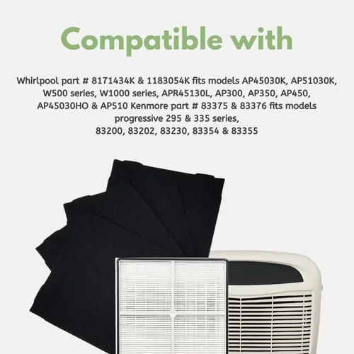 Vista 3 de Nispira 1183054K 8171434K True HEPA Carbon Pre Filtro para Whirlpool Whispure purificador de aire AP510, AP530, AP450, AP45030HO AP51030K WP500
