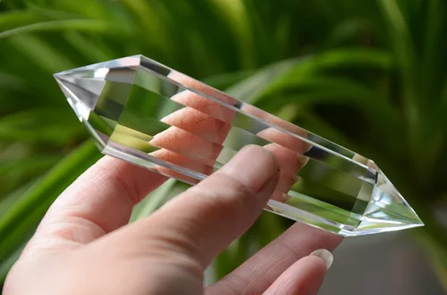Vista 4 de Real tibetano Himalaya alta altitud 99% transparente 13 lados cristal punto cuarzo vogel varita 4.52 pulgadas reiki reiki curación espiritual