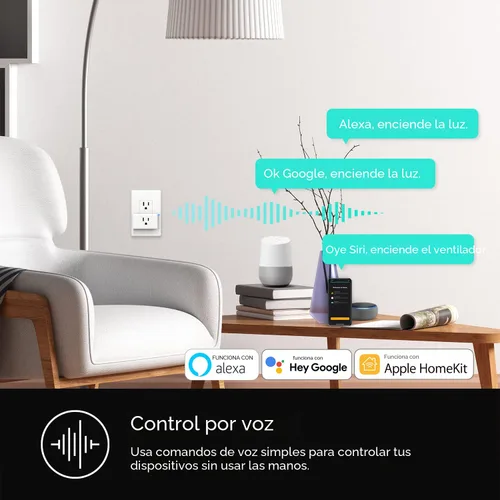 Vista 5 de Kasa Smart Enchufe Mini de 15 A, compatible con Apple HomeKit, toma inteligente que funciona con Siri, Alexa y Google Home, certificado UL, control