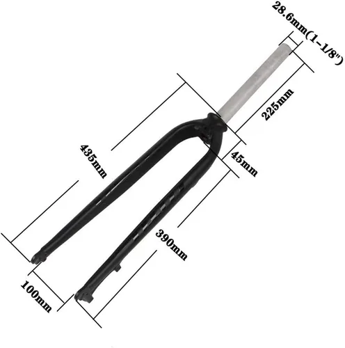 Vista 2 de Horquillas rígidas para bicicleta de montaña 26" 27.5" 29" suspensión de aleación de aluminio negra horquillas delanteras - alrededor de 28.92 oz