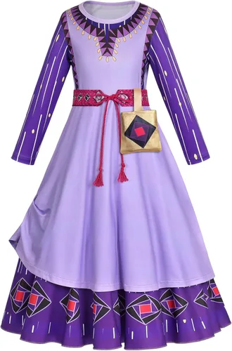 Vista 2 de VALOZENC Wish Asha - Disfraz de princesa para niñas, disfraz de cosplay, Halloween, Navidad