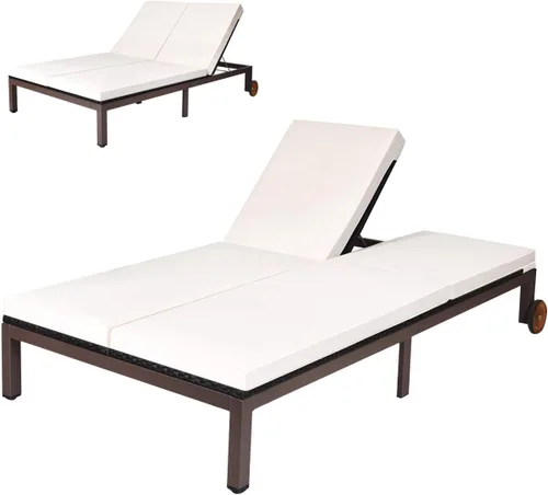 Vista 10 de COSTWAY Cojín ajustable para silla de salón de ratán para 2 personas