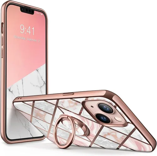 Vista 10 de i-Blason Cosmo Snap - Funda diseñada para iPhone 13 de 6.1 pulgadas (versión 2021), delgada con soporte de anillo giratorio de 360° integrado Ameth