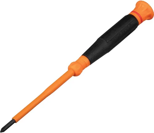 Vista 9 de Klein Tools 6233INS - Destornillador de precisión aislado, mini destornillador eléctrico Phillips #0, 1000 voltios, mango de agarre acolchado