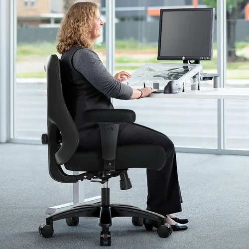 Vista 7 de Silla de escritorio de oficina grande y alta, 500 libras, silla de escritorio ergonómica de malla resistente