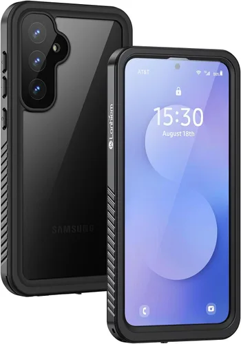 Vista 13 de Lanhiem Funda para Samsung Galaxy S24 FE, IP68 impermeable a prueba de polvo con protector de pantalla integrado, funda protectora de cuerpo Negro
