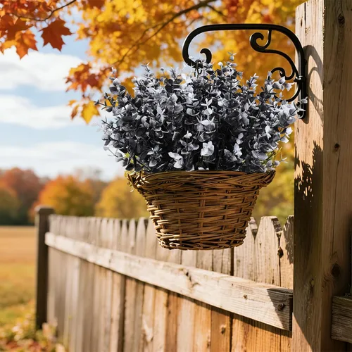 Vista 3 de RECUTMS - Flores artificiales, 12 plantas sintéticas para exteriores, resisten rayos ultravioleta, arbustos para interiores y exteriores, maceta