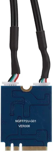 Vista 5 de M.2 NGFF a tarjeta elevadora USB, llave A-E a doble puerto USB2.0 tarjeta de expansión de interfaz, adaptador de cable, fácil de instalar y cómodo