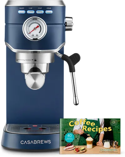 Vista 13 de Máquina de expreso de 20 bares, cafetera de café espresso profesional con varita espumadora de leche, máquina de café espresso compacta con aspecto