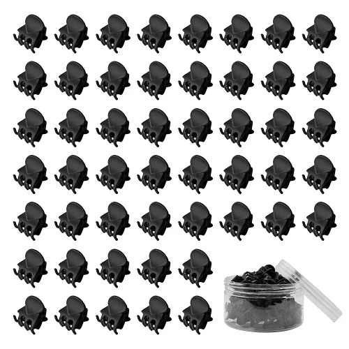 Vista 8 de 50 piezas de mini pinzas para el cabello, pinzas de agarre fuerte multifunción para flequillo. (Negro)