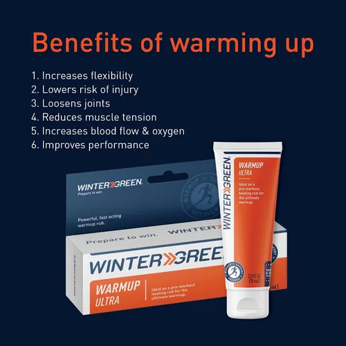 Vista 8 de Wintergreen Loción de calentamiento muscular, 2.5 onzas – Frotación térmica preentrenamiento con mentol y pimiento, calienta y relaja antes