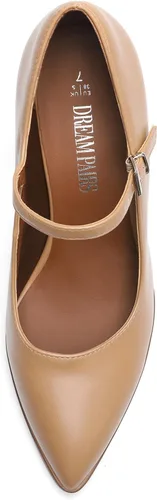 Vista 3 de DREAM PAIRS Zapatos de tacón alto y grueso para mujer, con puntera cerrada, zapatos Mary Jane, puntera puntiaguda, cómodos, zapatos de trabajo