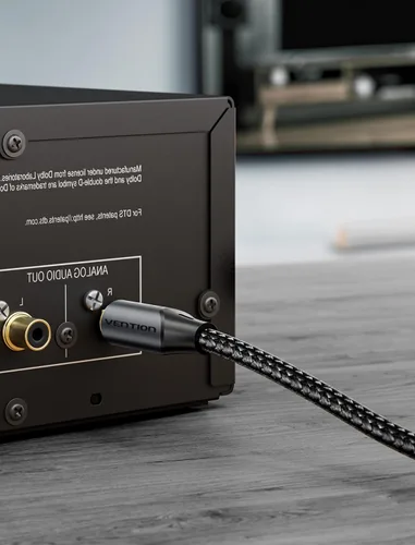 Vista 6 de VENTION TOSLINK - Cable de audio óptico, cable de fibra óptica trenzado de nailon de 3.3 pies, cable óptico de audio digital S/PDIF para barra