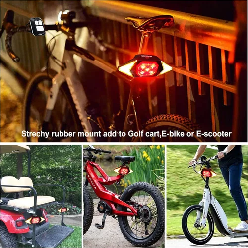 Vista 10 de Señales de Giro para Bicicleta Luces Traseras Recargables para Bicicleta para Conducción Nocturna Luces para Bicicleta Impermeables Luz de Bicicleta
