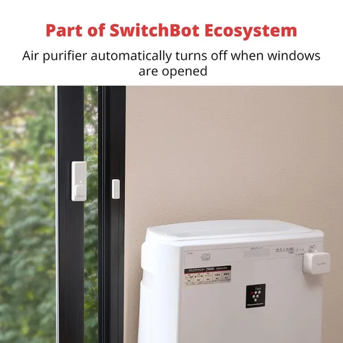 Vista 8 de SwitchBot Sensor de contacto de alarma de puerta – Alarma de ventana inalámbrica de seguridad inteligente para el hogar y sensor de puerta, añade
