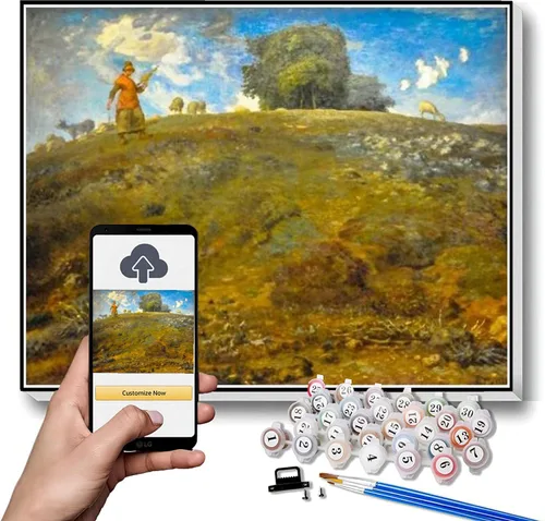 Vista 13 de Kits de pintura por números para adultos y niños, pintura de otoño por Jean-Francois Millet Arts Craft para decoración de pared del hogar