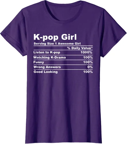 Vista 8 de Camiseta de regalo Kpop Kdrama para mujer K-pop Girl, Negro, S