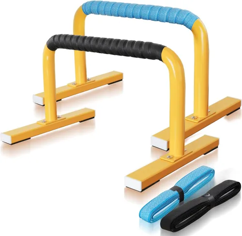 Vista 8 de Paraletas de entrenamiento de fuerza, barras de flexión, asas de flexiones, equipo de calistenia para entrenamiento en casa, barras de gimnasia
