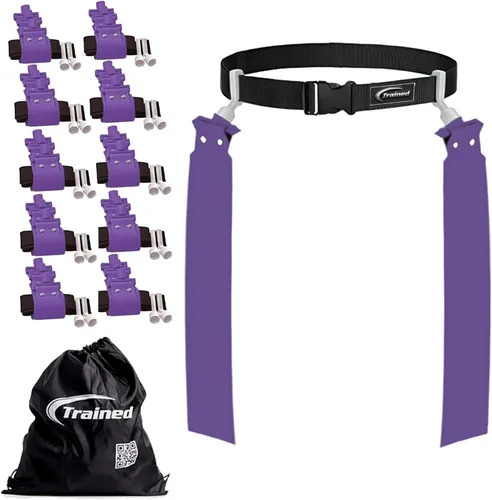 Vista 15 de Trained Cinturones de fútbol con bandera de hombre, juego de fútbol con bandera ajustable para equipos deportivos, entrenamiento y competencia